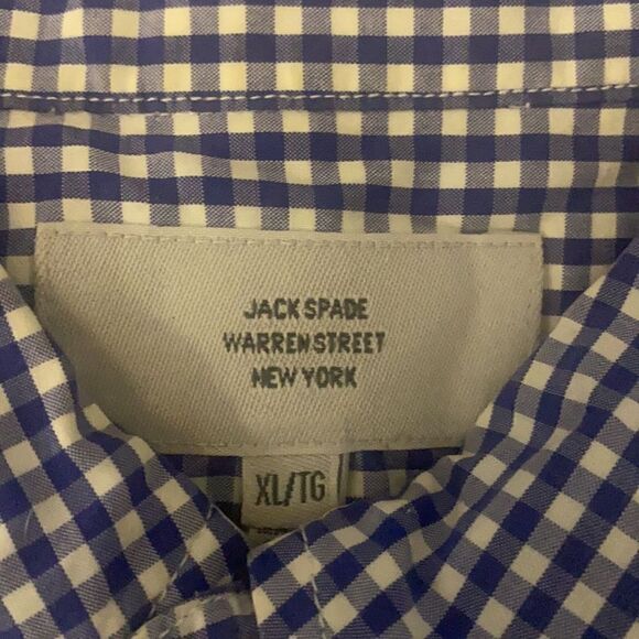 Jack Spade Warren Street SZ XL blue and white checkered button down shirt - Picture 4 of 4